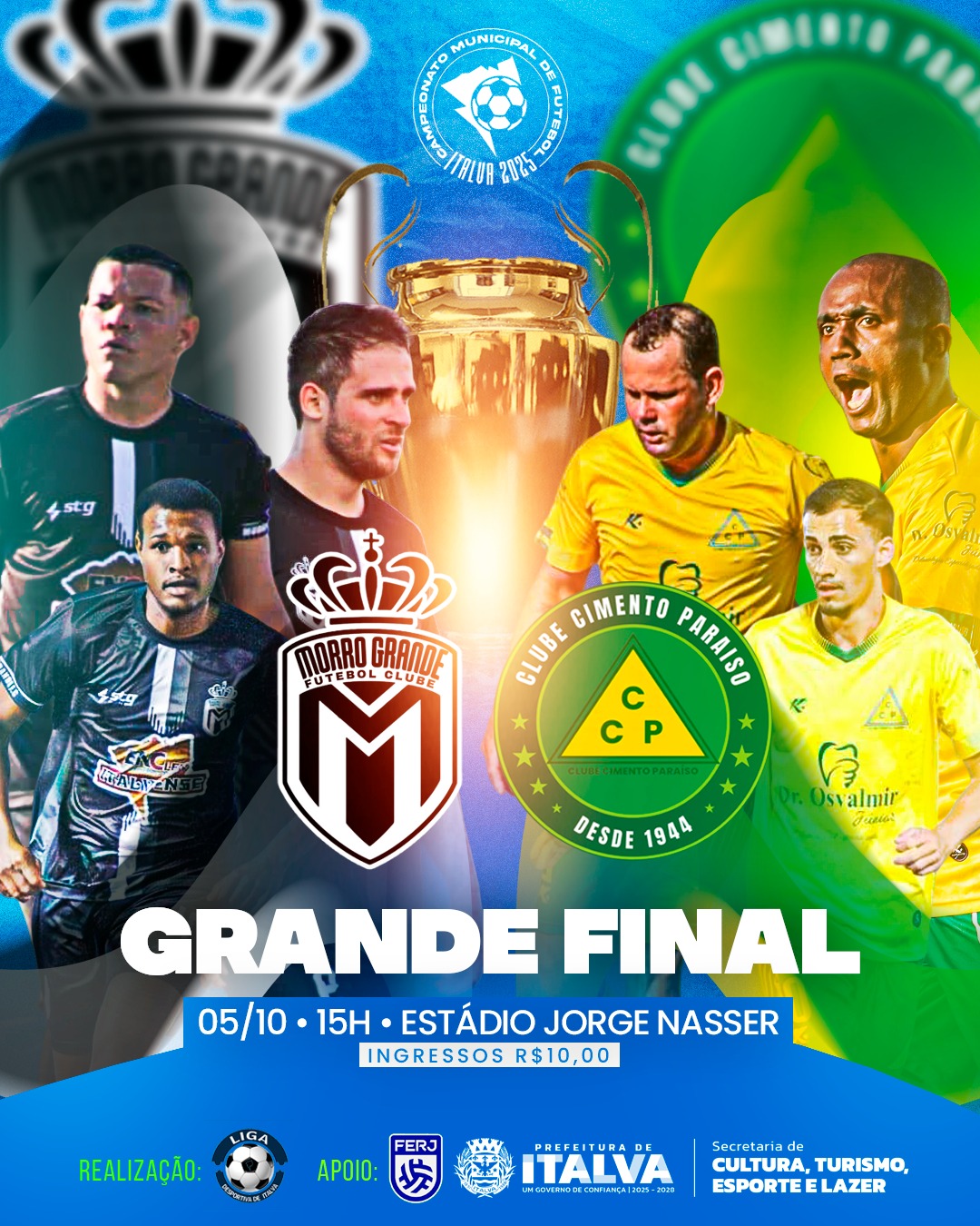 FUTEBOL REGIONAL: VALE TAÇA. TUDO OU NADA PARA MORRO GRANDE X CIMENTO PARAÍSO.