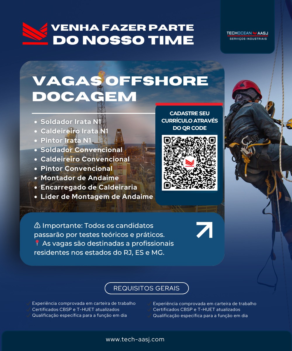 VAGAS OFFSHORE: SALA DO EMPREENDEDOR DE ITALVA/TECHOCEAN, OPORTUNIDADE ÚNICA.