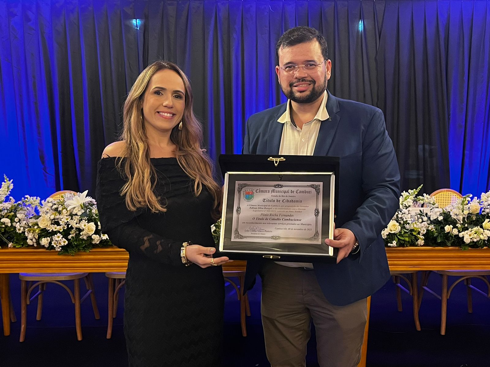 CAMBUCI: CÂMARA DE VEREADORES CONCEDE TÍTULO DE CIDADÃO CAMBUCIENCE AO VICE-PREFEITO DE ITALVA.