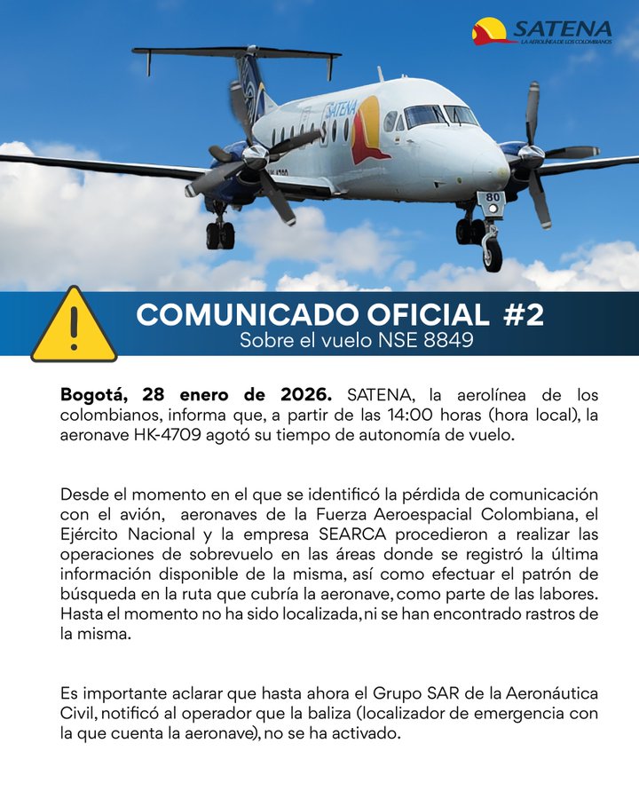 AVIÃO DESAPARECIDO NA COLÔMBIA É ENCONTRADO. 15 MORTES CONFIRMADAS.